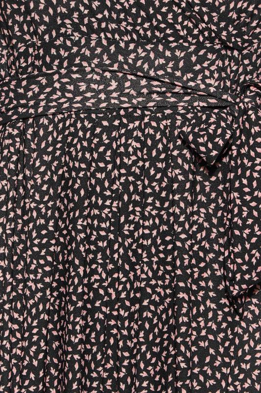 Plus Size Black Leaf Print V-Neck Maxi Dress | Yours Clothing 5