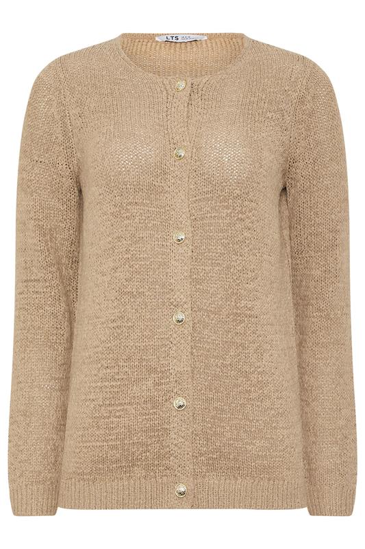 LTS Tall Women's Natural Brown Knitted Cardigan | Long Tall Sally 6