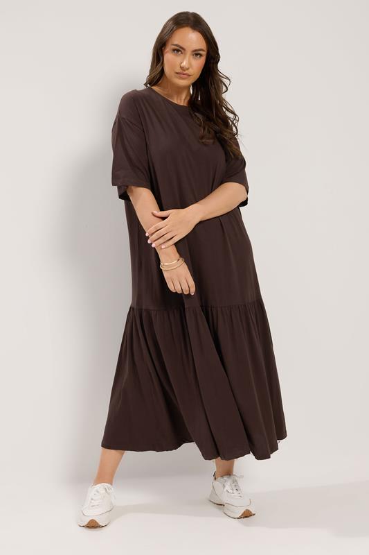 chocolate brown plus size dresses New PLUS SIZE Womens CHOCOLATE BROWN MOCK NECK SWING DRESS POCKETS 1X 2X 3X