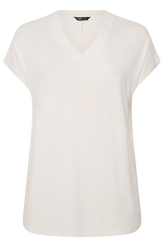 YOURS Plus Size V-Neck Ivory White T-Shirt | Yours Clothing 5