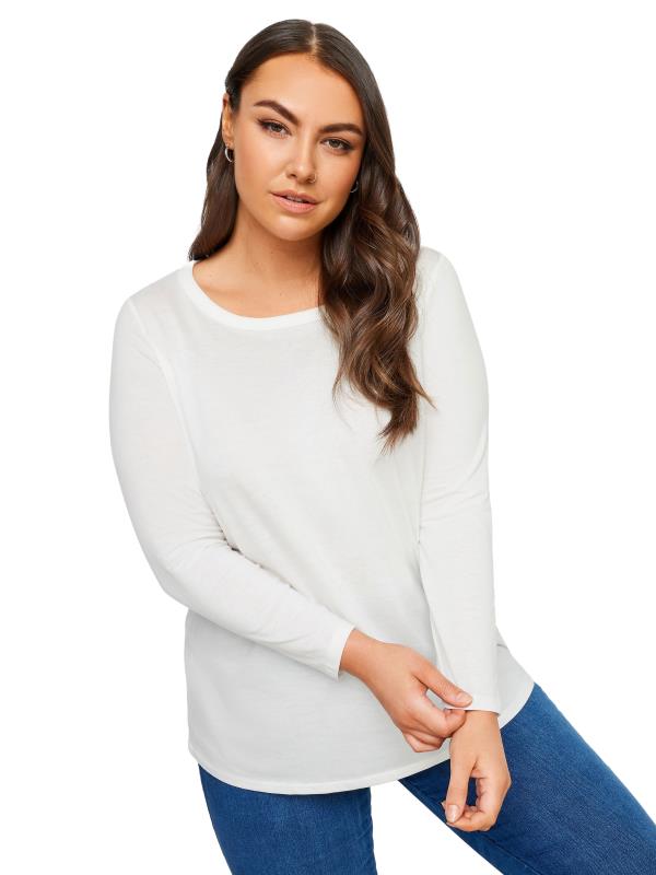 YOURS Plus Size White Long Sleeve Top | Yours Clothing 6