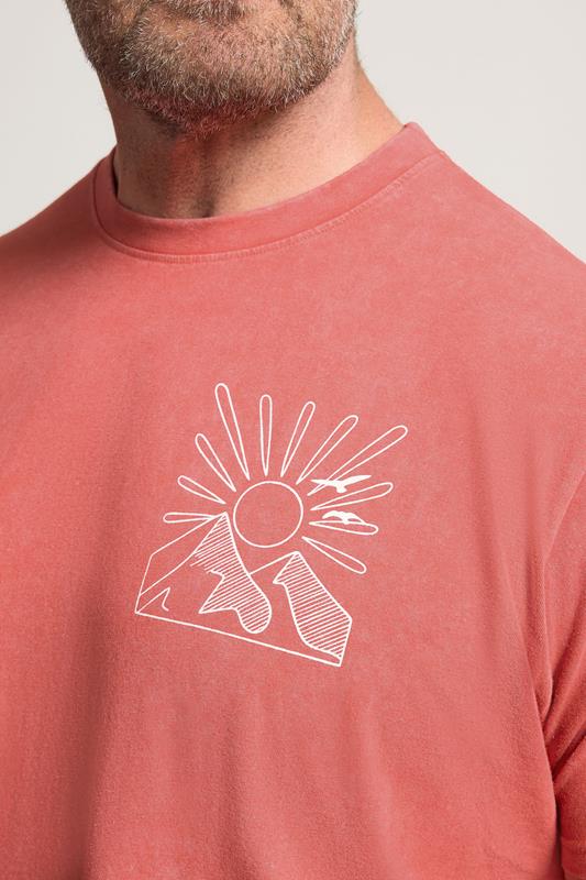 BadRhino Big & Tall Orange Mountain Graphic T-Shirt | BadRhino  4