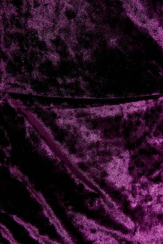 YOURS LONDON Curve Purple Velvet Wrap Dress 5