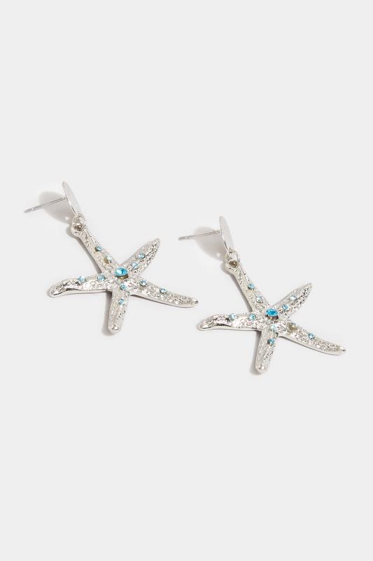 Silver Starfish Drop Earrings 3