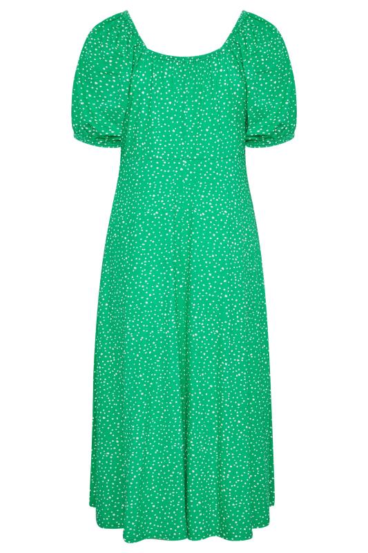 Curve Green Spot Print Sweetheart Midaxi Dress 7
