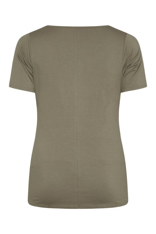 BUMP IT UP MATERNITY Curve Khaki Green Short Sleeve T-Shirt_BK.jpg
