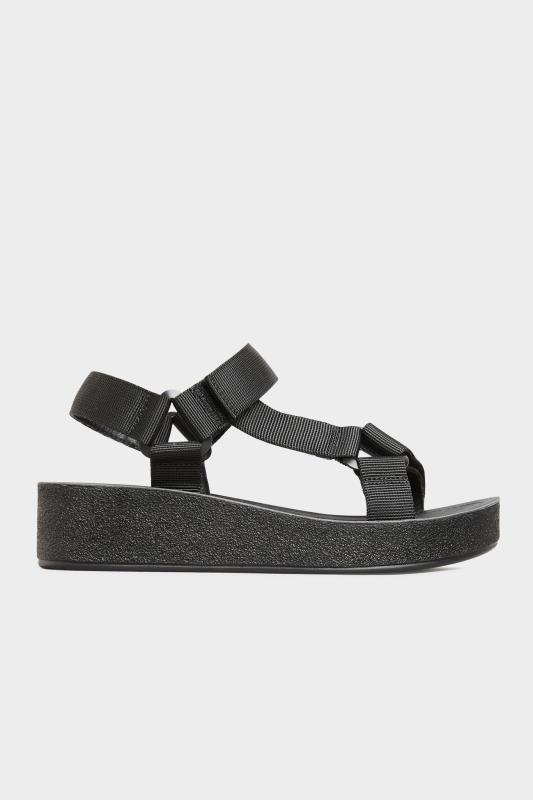 LIMITED COLLECTION Black Sporty Mid Platform Sandals In Extra Wide EEE Fit 3