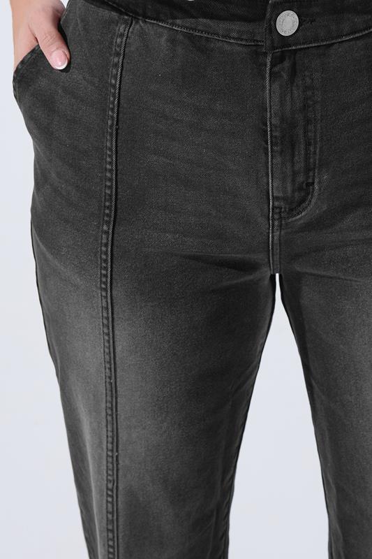 LIMITED COLLECTION Plus Size Washed Black Seam Detail Jeans | Yours Clothing 4