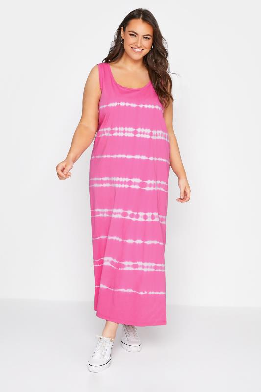 Plus Size Pink Tie Dye Maxi Dress | Yours Clothing 2