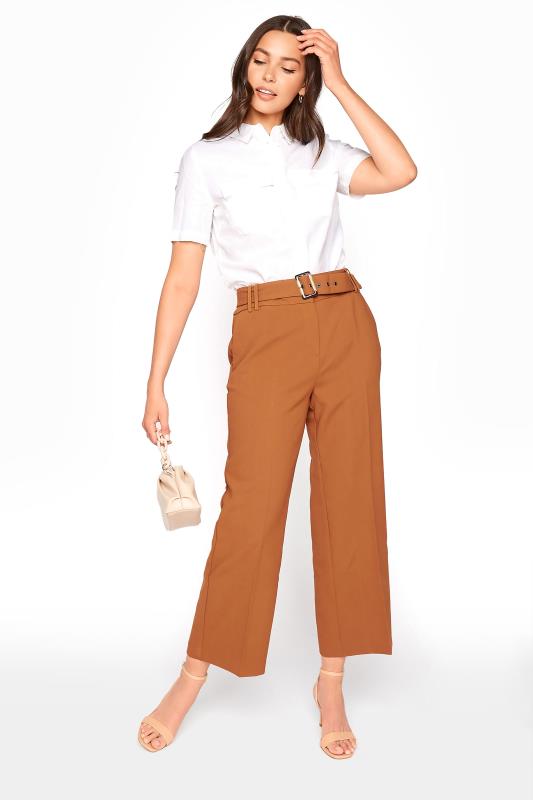 Tall Brown Belted Culotte Trousers 1