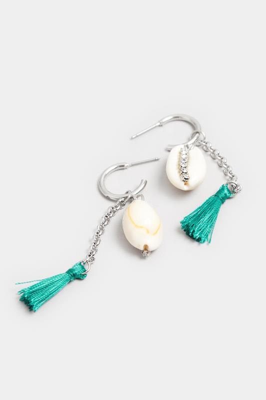 Silver Tone Shell Tassel Earrings | Yours Clothing  3