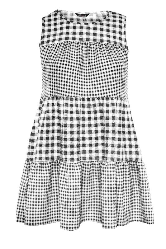 LIMITED COLLECTION Curve Black Contrast Gingham Tiered Vest Top_F.jpg