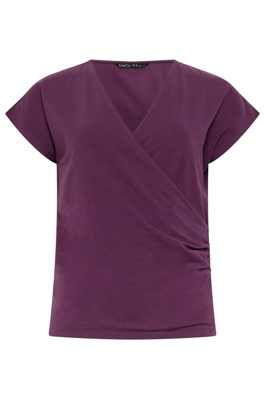 M&Co Berry Purple Grown-On Sleeve Wrap Top | M&Co 5