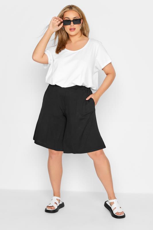 Curve Black Jersey Pull On Shorts 2