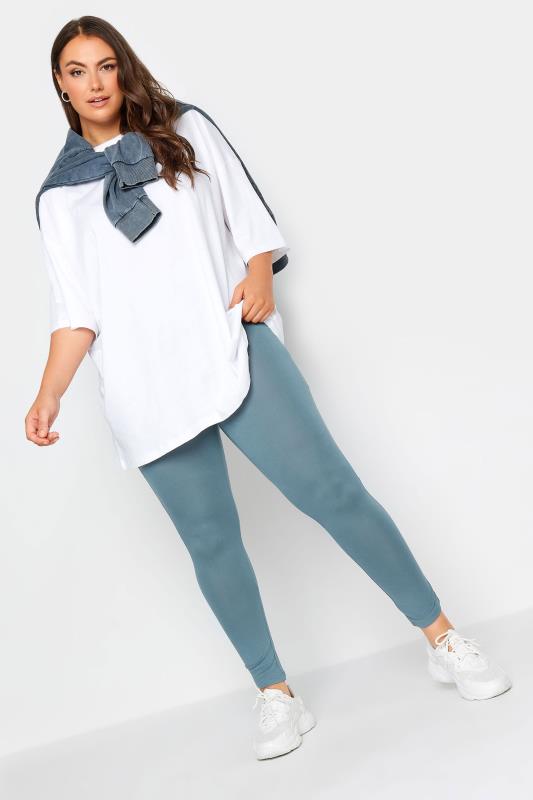 YOURS Plus Size Grey Stretch Leggings | Yours Clothing 2