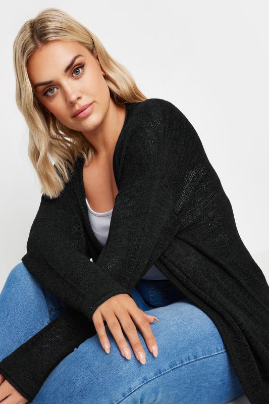 YOURS Plus Size Black Knitted Cardigan | Yours Clothing 1