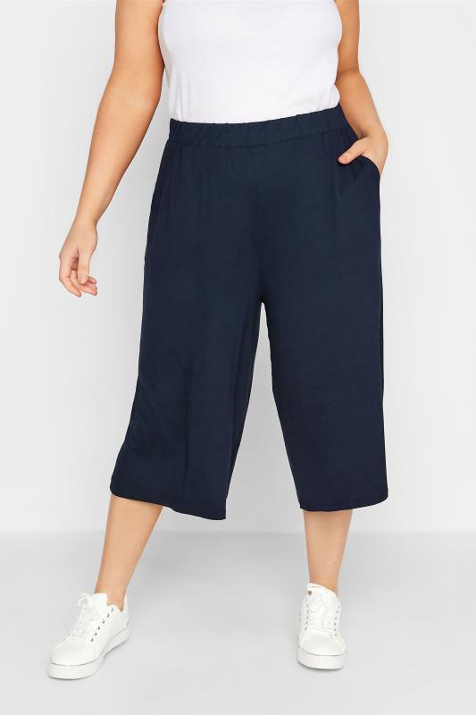  YOURS Curve Navy Blue Culottes