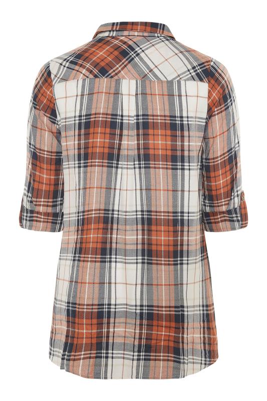 Plus Size Rust Orange Check Boyfriend Shirt | Yours Clothing 7