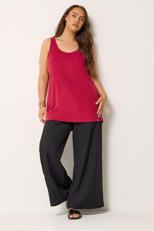 YOURSET Plus Size 2 Pack Red & Olive Green Core Vest Tops | Yours Clothing 5
