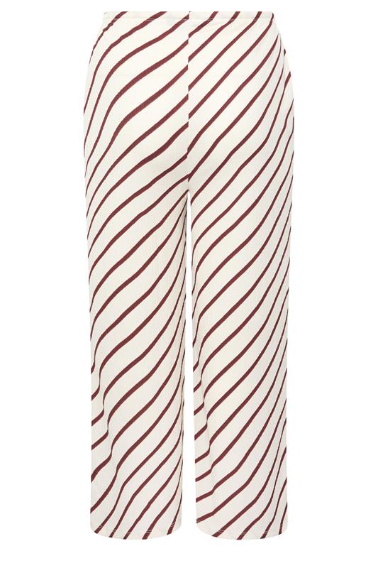 YOURS Plus Size  Natural Brown Stripe Wide Leg Trousers | Yours Clothing 6