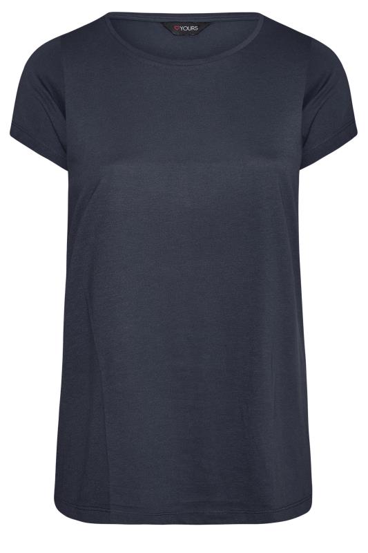 Plus Size Dark Blue Short Sleeve T-Shirt | Yours Clothing 6