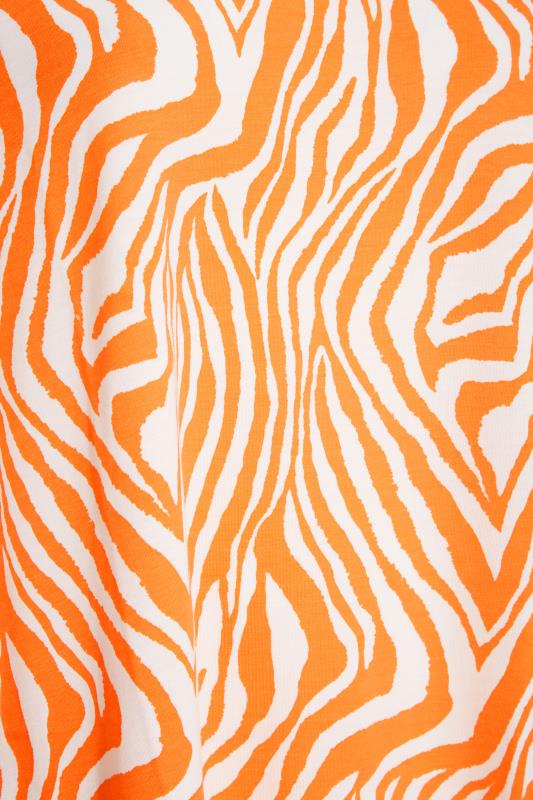 Curve Orange Zebra Print Oversized T-Shirt_Z.jpg