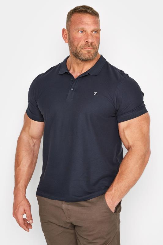Men's  FARAH Big & Tall Navy Blue Polo Shirt