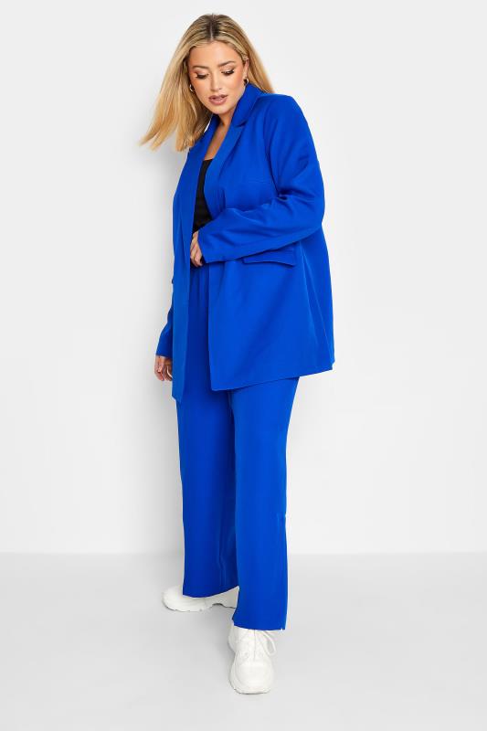 Plus Size Cobalt Blue Tailored Blazer | Yours Clothing 2