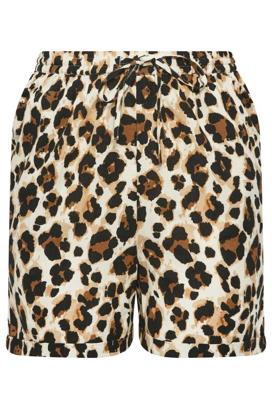 LIMITED COLLECTION Plus Size Brown Leopard Print Shorts | Yours Clothing  6