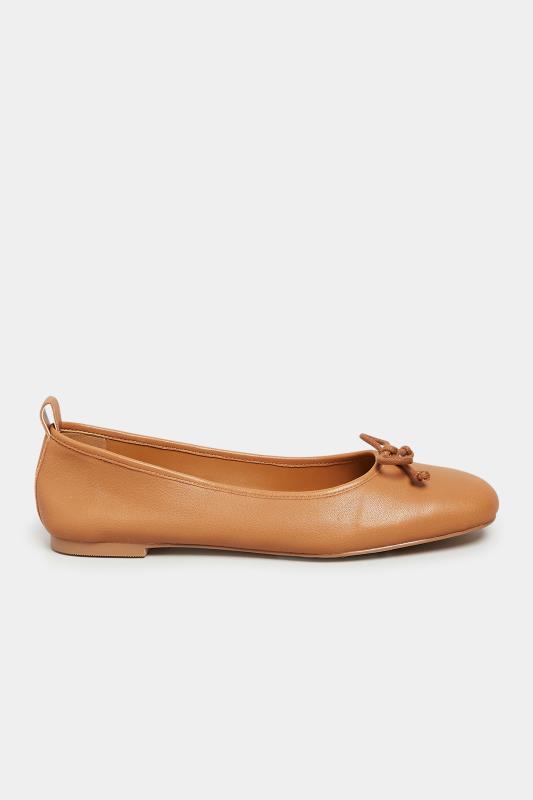 LTS Brown Leather Ballerina Pumps In Standard D Fit 3