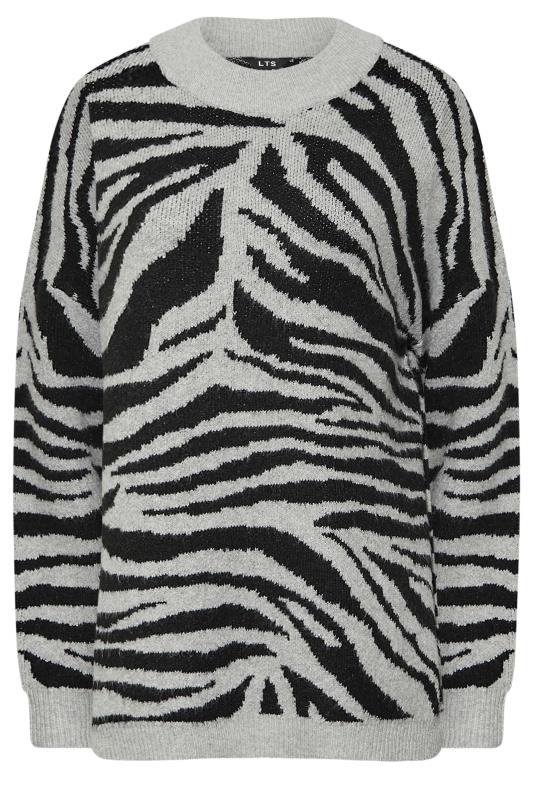 LTS Tall Women's Grey Zebra Print Knit Jumper | Long Tall Sally 6