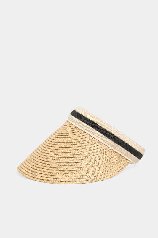 Plus Size  Yours Natural Brown Woven Straw Visor