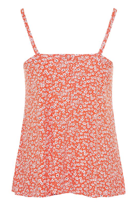 Orange Daisy Print Swing Cami Top | Yours Clothing 7