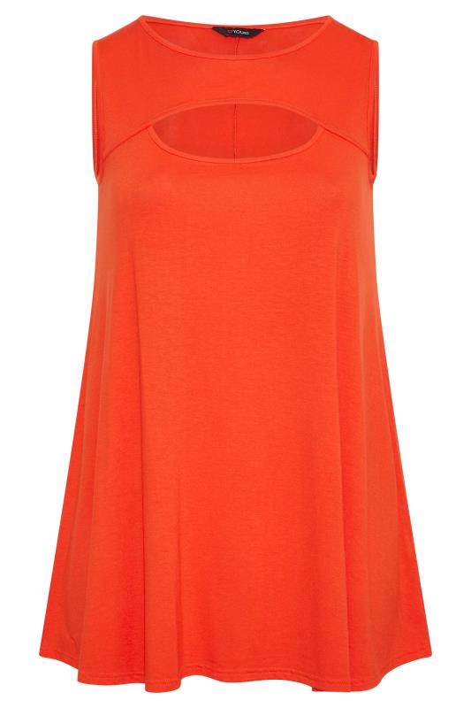 Plus Size Orange Cut Out Swing Vest Top | Yours Clothing  6