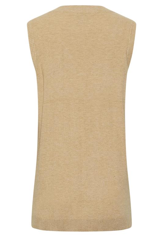 LTS Tall Beige Brown Knitted Vest Top 7