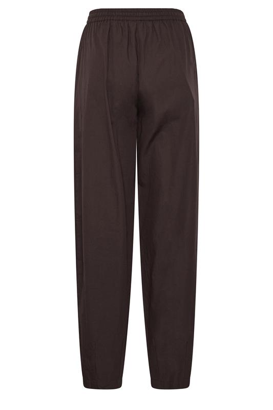 LTS Tall Women's Chocolate Brown Cotton Barrel Leg Trousers | Long Tall Sally 6