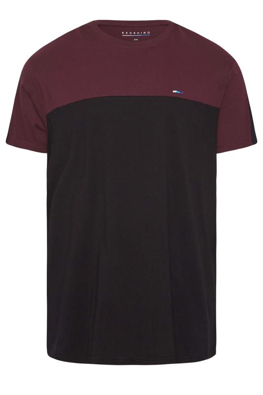 BadRhino Big & Tall Black & Burgundy Red Panel T-Shirt 3