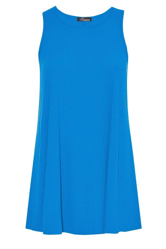 LIMITED COLLECTION Plus Size Cobalt Blue Racer Back Swing Vest Top | Yours Clothing 5