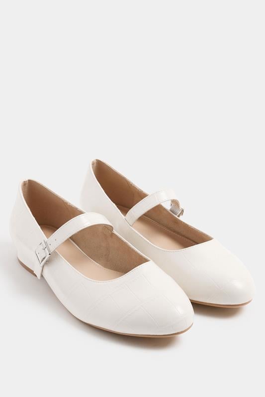  LTS Ivory White Mary Jane Low Heel In Standard Fit