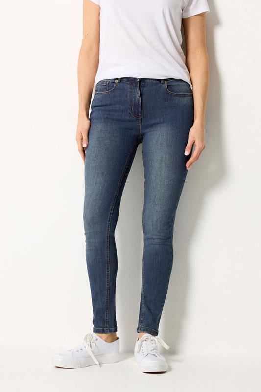 LTS Tall Women's Mid Blue Skinny Jeans | Long Tall Sally 1