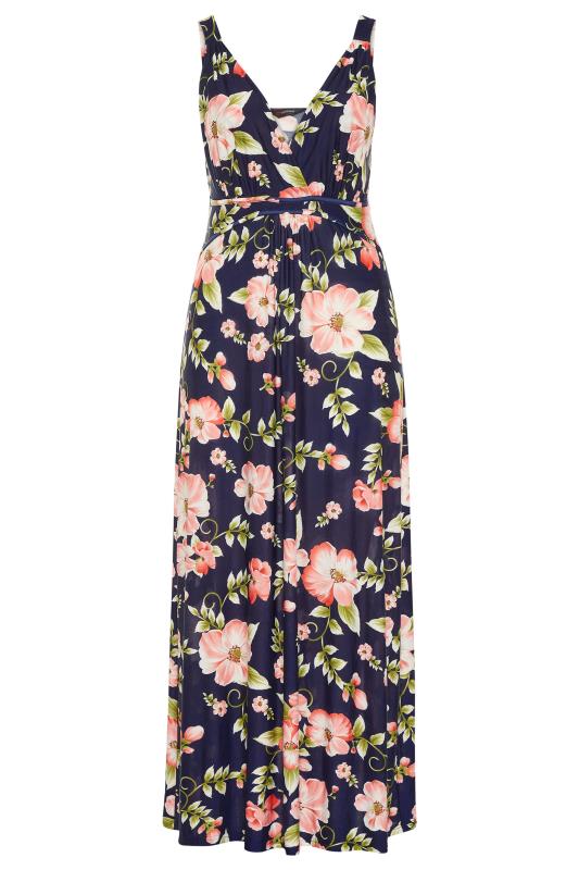 Navy Floral Maxi Dress | Yours Clothing