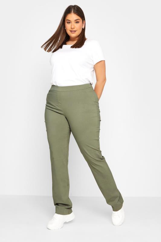 LTS Tall Women's Khaki Green Stretch Skinny Leg Trousers | Long Tall Sally 2