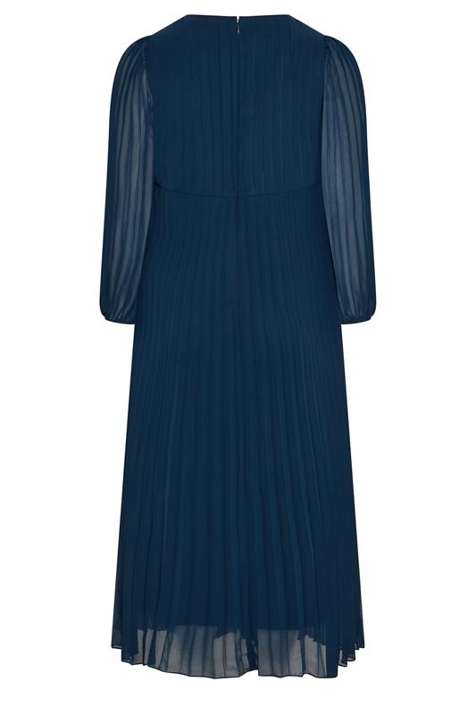 blue pleated dress with sleeves Yours London Women's Plus Size Navy Size 16 What would navy blue