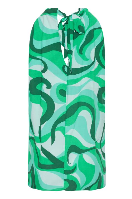 LTS Tall Bright Green Swirl Print Halter Neck Top_Y.jpg