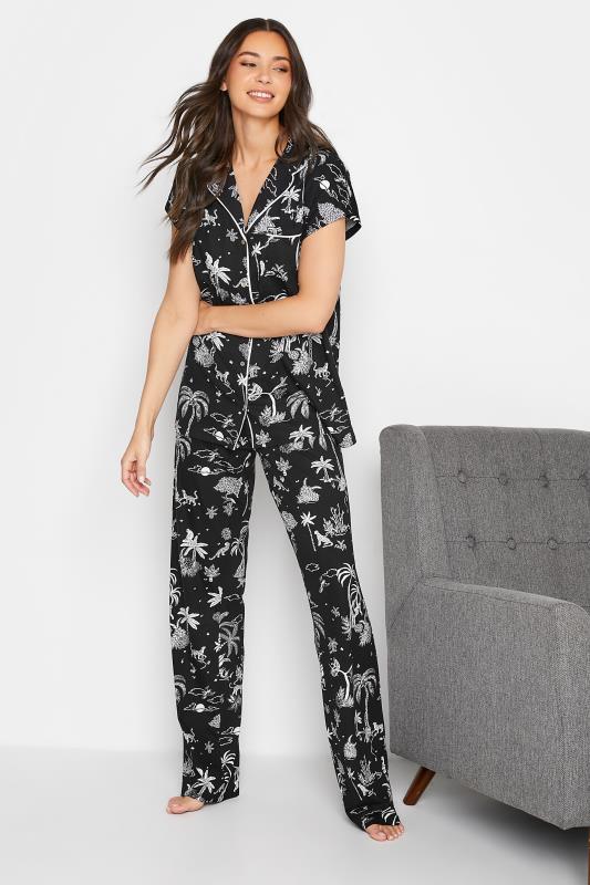 LTS Tall Black Jungle Print Cotton Pyjama Set 2