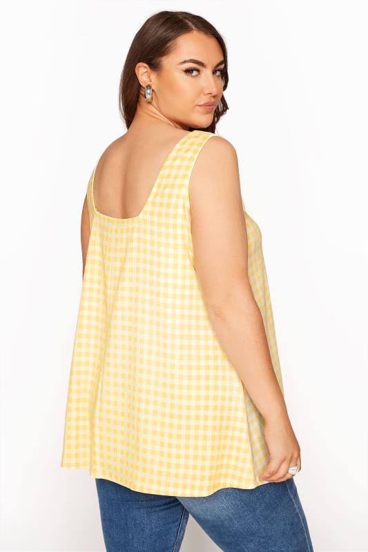 Curve Yellow Gingham Square Neck Vest Top 3