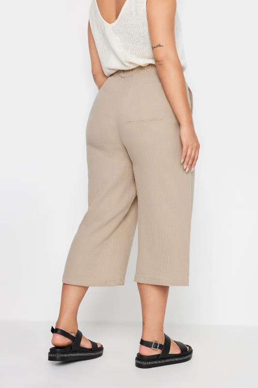 YOURS Plus Size Stone Brown Cheesecloth Culottes | Yours Clothing 3