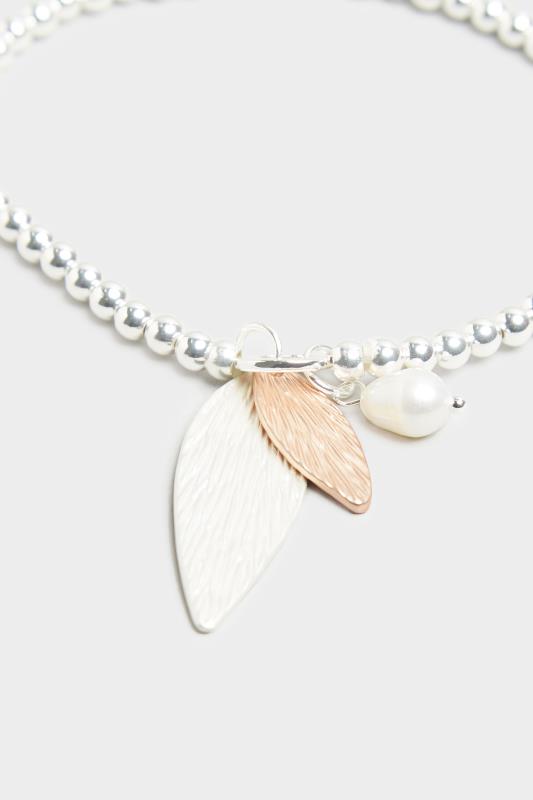 Silver Tone Leaf & Pearl Charm Bracelet_C.jpg