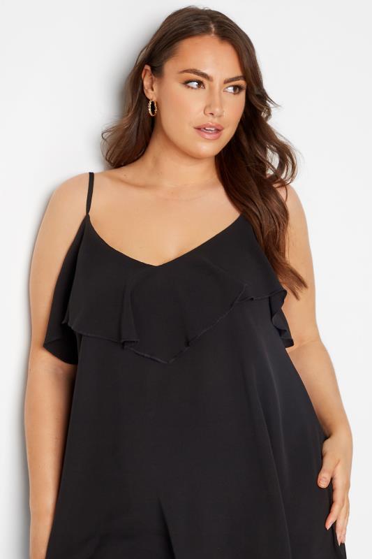 LIMITED COLLECTION Plus Size Black Frill Cami Top | Yours Clothing 4