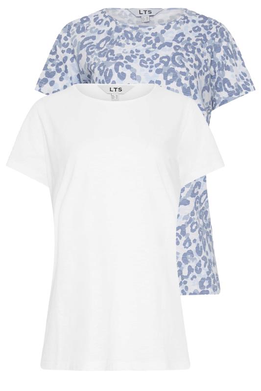 LTS 2 PACK Tall Womens Blue & White Animal Print Cotton T-Shirts | Long Tall Sally 7